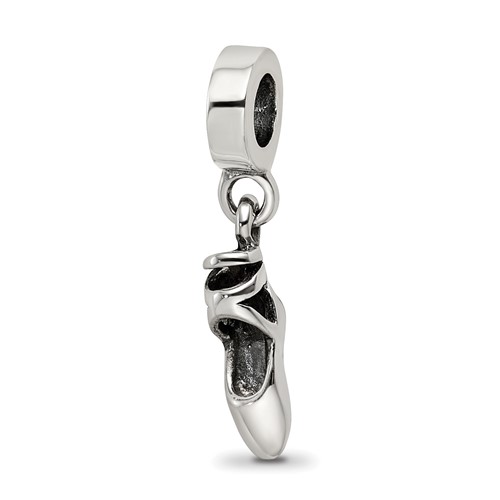 Sterling Silver Reflections Ballet Slipper Dangle Bead
