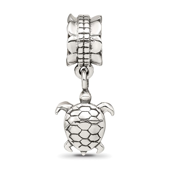 Sterling Silver Reflections Turtle Dangle Bead