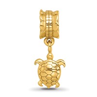 Sterling Silver Gold-plated Reflections Turtle Dangle Bead view 4