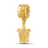 Sterling Silver Gold-plated Reflections Turtle Dangle Bead view 5