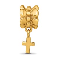 Sterling Silver Gold-plated Reflections Cross Dangle Bead view 5