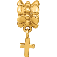Sterling Silver Gold-plated Reflections Cross Dangle Bead view 3