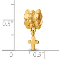 Sterling Silver Gold-plated Reflections Cross Dangle Bead view 4