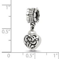 Sterling Silver Reflections Heart Ash Dangle Bead view 4