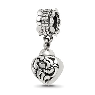 Sterling Silver Reflections Heart Ash Dangle Bead