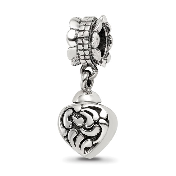 Sterling Silver Reflections Heart Ash Dangle Bead