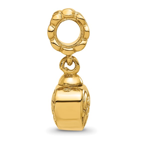 Sterling Silver Reflections Gold-plated Heart Ash Holder Dangle Bead