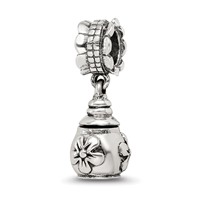 Sterling Silver Reflections Floral Ash Dangle Bead view 1