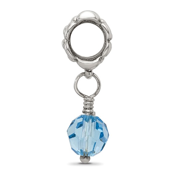 Sterling Silver Reflections Blue Preciosa Crystal Dangle Bead