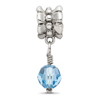 Sterling Silver Reflections Blue Preciosa Crystal Dangle Bead view 4