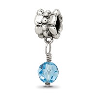Sterling Silver Reflections Blue Preciosa Crystal Dangle Bead view 1