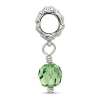 Sterling Silver Reflections Green Preciosa Crystal Dangle Bead view 2
