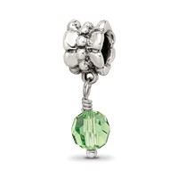 Sterling Silver Reflections Green Preciosa Crystal Dangle Bead view 1