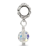 Sterling Silver Reflections Clear Preciosa Crystal Dangle Bead view 2