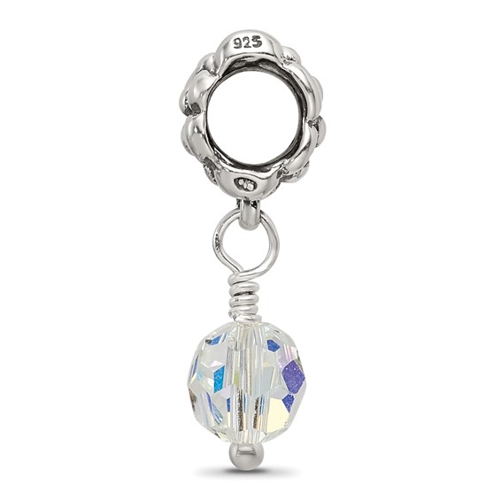 Sterling Silver Reflections Clear Preciosa Crystal Dangle Bead