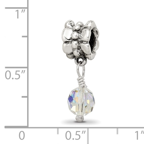 Sterling Silver Reflections Clear Preciosa Crystal Dangle Bead
