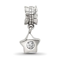 Sterling Silver Reflections CZ Star Dangle Bead view 4