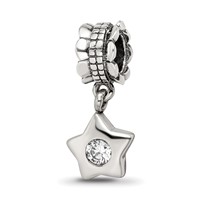 Sterling Silver Reflections CZ Star Dangle Bead view 1