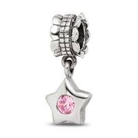 Sterling Silver Reflections Pink CZ Star Dangle Bead view 1