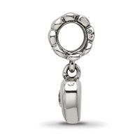 Sterling Silver Reflections CZ Heart Dangle Bead view 2