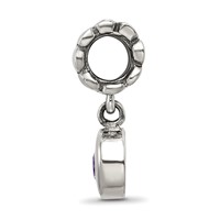 Sterling Silver Reflections Purple CZ Round Dangle Bead view 2