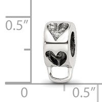 Sterling Silver Reflections Heart with Loop for Click-on Bead view 4