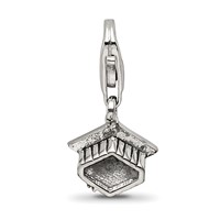 Sterling Silver Reflections Graduation Cap Click-on for Bead view 3