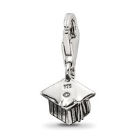 Sterling Silver Reflections Graduation Cap Click-on for Bead view 5
