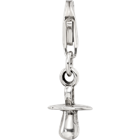 Sterling Silver Reflections Baby Pacifier Click-on for Bead view 4
