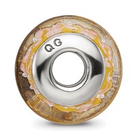 Sterling Silver ReflectionsYellow Hand-blown Glass Bead view 2