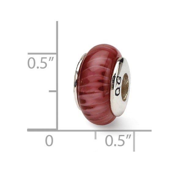 Sterling Silver Reflections Hand-blown Glass Bead