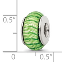 Sterling Silver Reflections Green Hand-blown Glass Bead view 5
