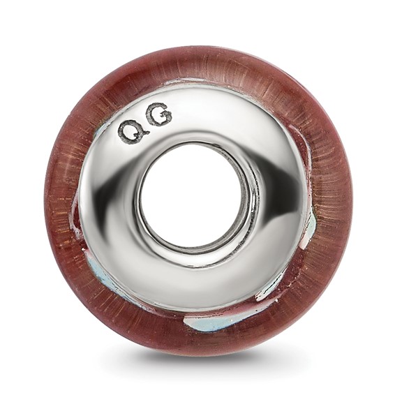 Sterling Silver Reflections Blue Hand-blown Glass Bead