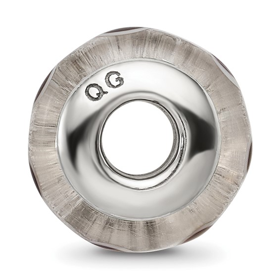 Sterling Silver Reflections Black Hand-blown Glass Bead