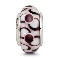 Sterling Silver Reflections Black Hand-blown Glass Bead view 3