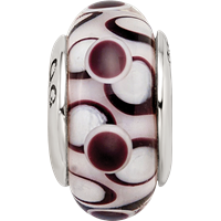 Sterling Silver Reflections Black Hand-blown Glass Bead view 4