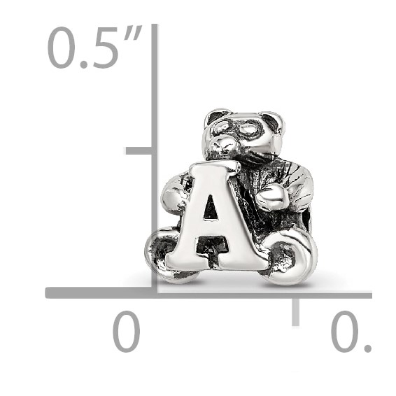 Sterling Silver Reflections Kids Letter A Bead