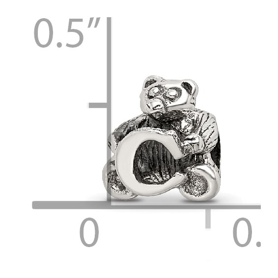 Sterling Silver Reflections Kids Letter C Bead