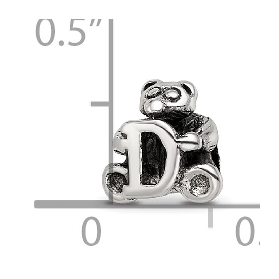 Sterling Silver Reflections Kids Letter D Bead