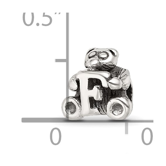 Sterling Silver Reflections Kids Letter F Bead