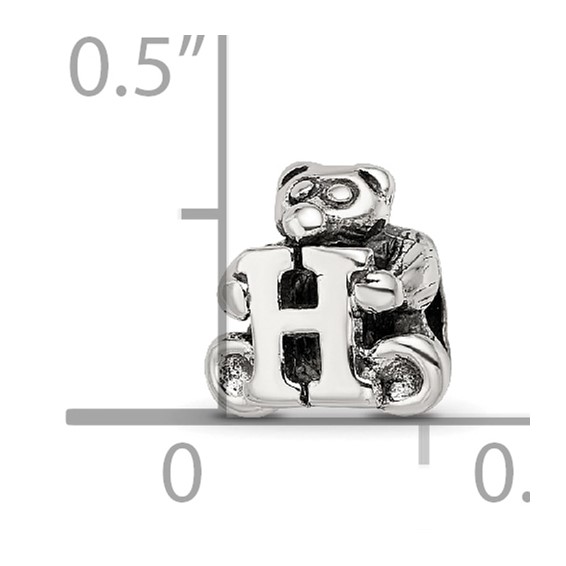 Sterling Silver Reflections Kids Letter H Bead