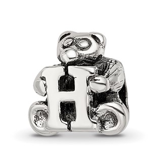Sterling Silver Reflections Kids Letter H Bead