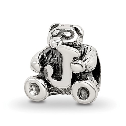 Sterling Silver Reflections Kids Letter J Bead