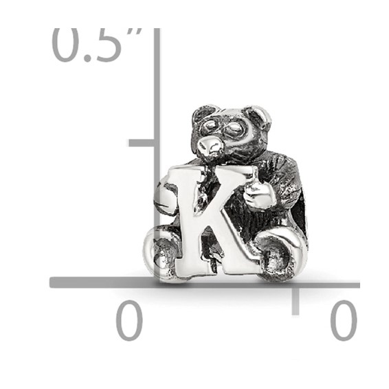Sterling Silver Reflections Kids Letter K Bead