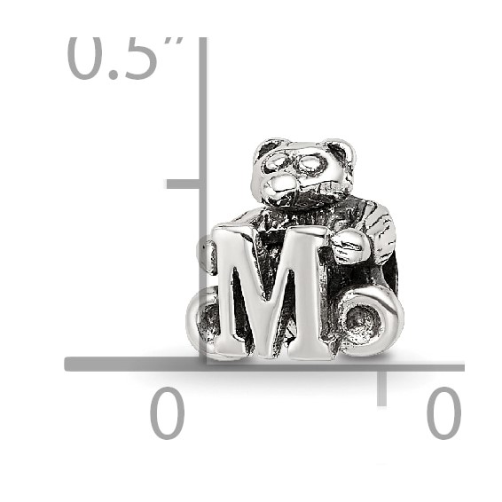 Sterling Silver Reflections Kids Letter M Bead