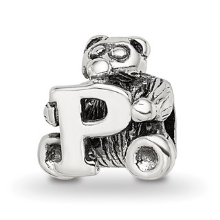 Sterling Silver Reflections Kids Letter P Bead