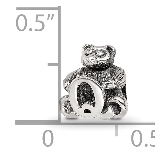 Sterling Silver Reflections Kids Letter Q Bead