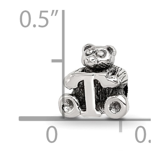 Sterling Silver Reflections Kids Letter T Bead