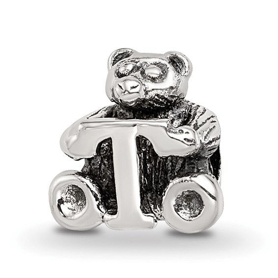 Sterling Silver Reflections Kids Letter T Bead