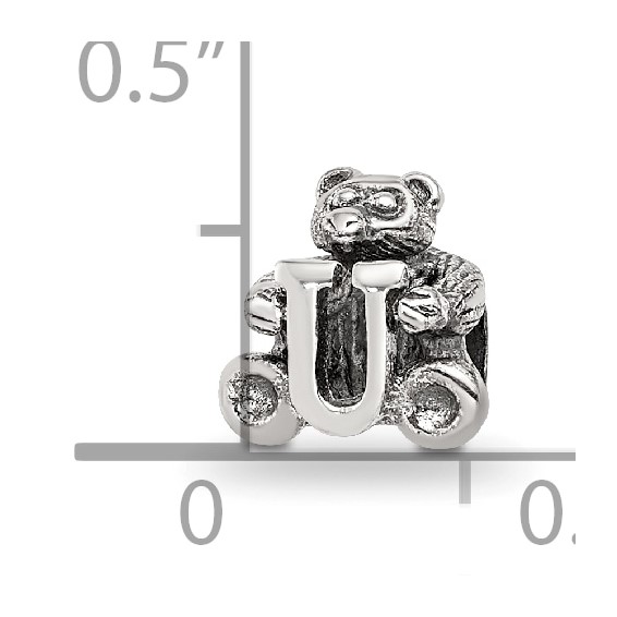 Sterling Silver Reflections Kids Letter U Bead